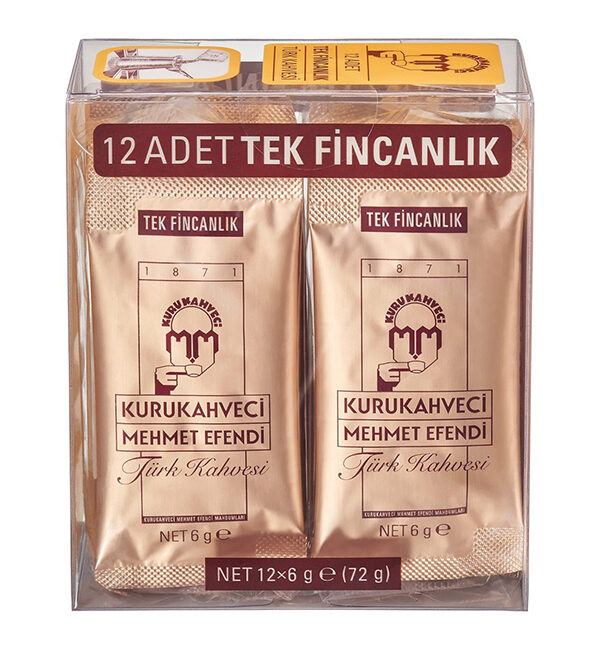 Kurukahveci Mehmet Efendi Single Turkish Coffee 12 Packs