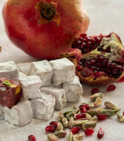 Turkish Delight with Pomegranate and Pistachio